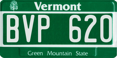 VT license plate BVP620