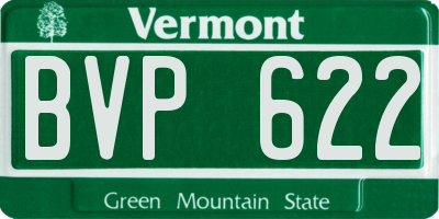 VT license plate BVP622