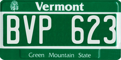 VT license plate BVP623