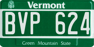 VT license plate BVP624