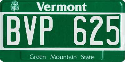 VT license plate BVP625
