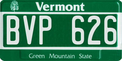 VT license plate BVP626
