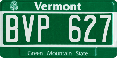 VT license plate BVP627