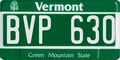 VT license plate BVP630