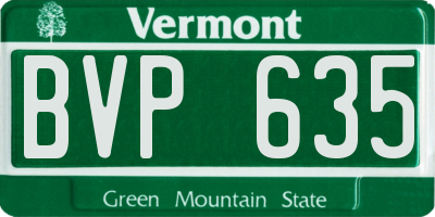 VT license plate BVP635