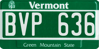 VT license plate BVP636