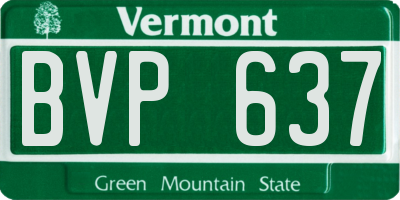 VT license plate BVP637