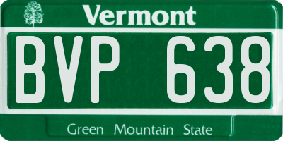VT license plate BVP638