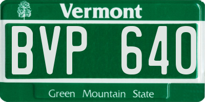 VT license plate BVP640