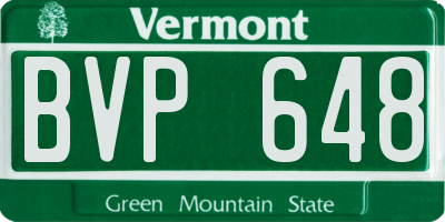 VT license plate BVP648