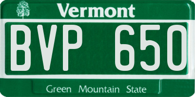 VT license plate BVP650