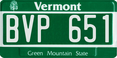 VT license plate BVP651