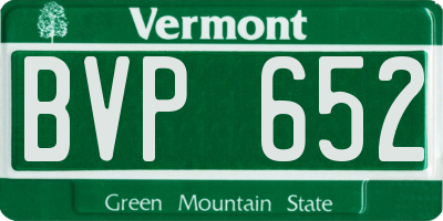 VT license plate BVP652