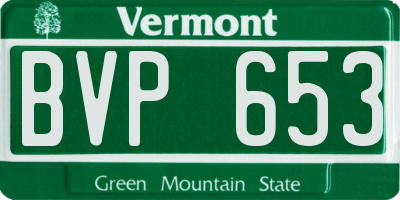 VT license plate BVP653
