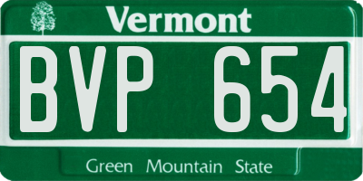 VT license plate BVP654