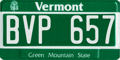 VT license plate BVP657