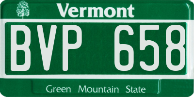 VT license plate BVP658