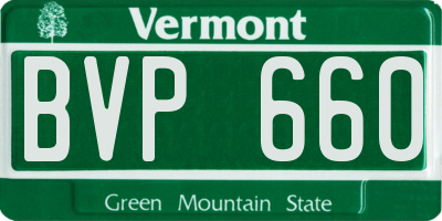 VT license plate BVP660