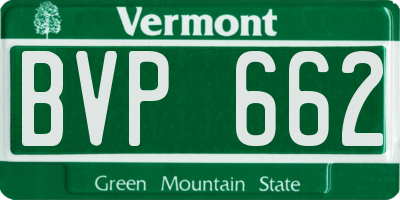 VT license plate BVP662