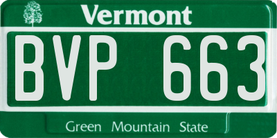 VT license plate BVP663