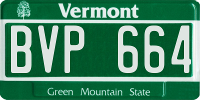 VT license plate BVP664