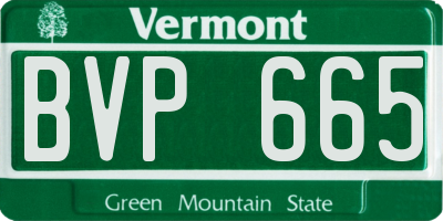 VT license plate BVP665