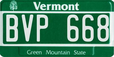 VT license plate BVP668