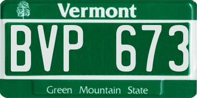 VT license plate BVP673
