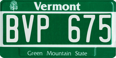 VT license plate BVP675