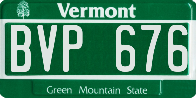 VT license plate BVP676