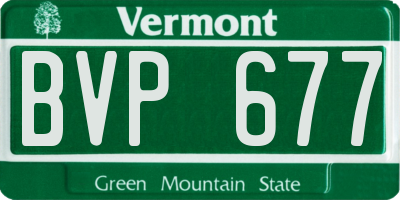VT license plate BVP677