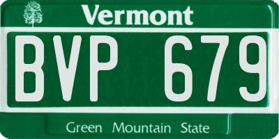 VT license plate BVP679