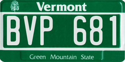 VT license plate BVP681