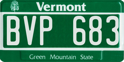 VT license plate BVP683