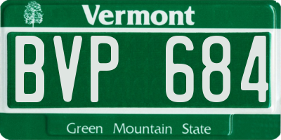VT license plate BVP684