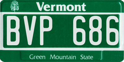 VT license plate BVP686