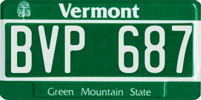 VT license plate BVP687