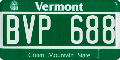 VT license plate BVP688