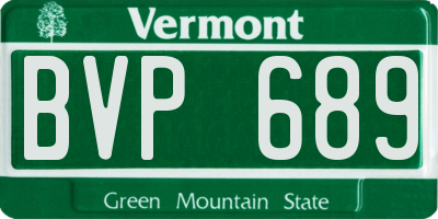 VT license plate BVP689