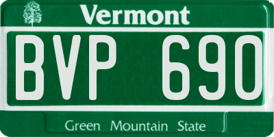 VT license plate BVP690