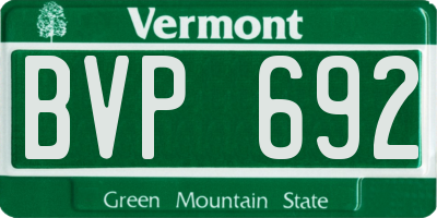 VT license plate BVP692