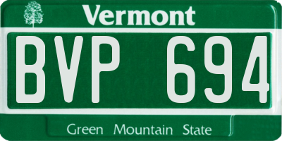 VT license plate BVP694