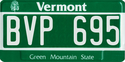 VT license plate BVP695