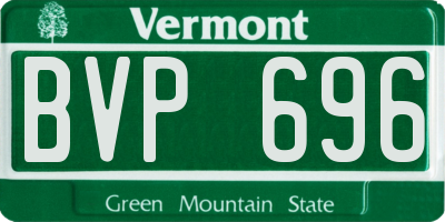 VT license plate BVP696