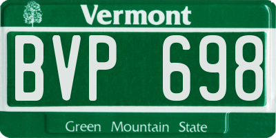 VT license plate BVP698