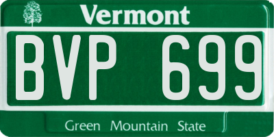 VT license plate BVP699