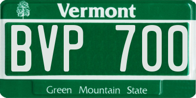 VT license plate BVP700