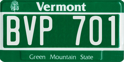 VT license plate BVP701