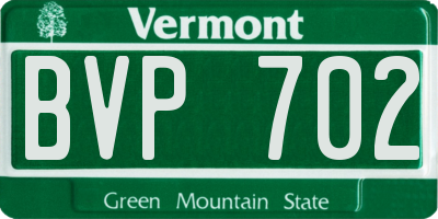 VT license plate BVP702