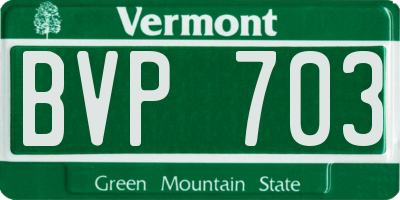 VT license plate BVP703